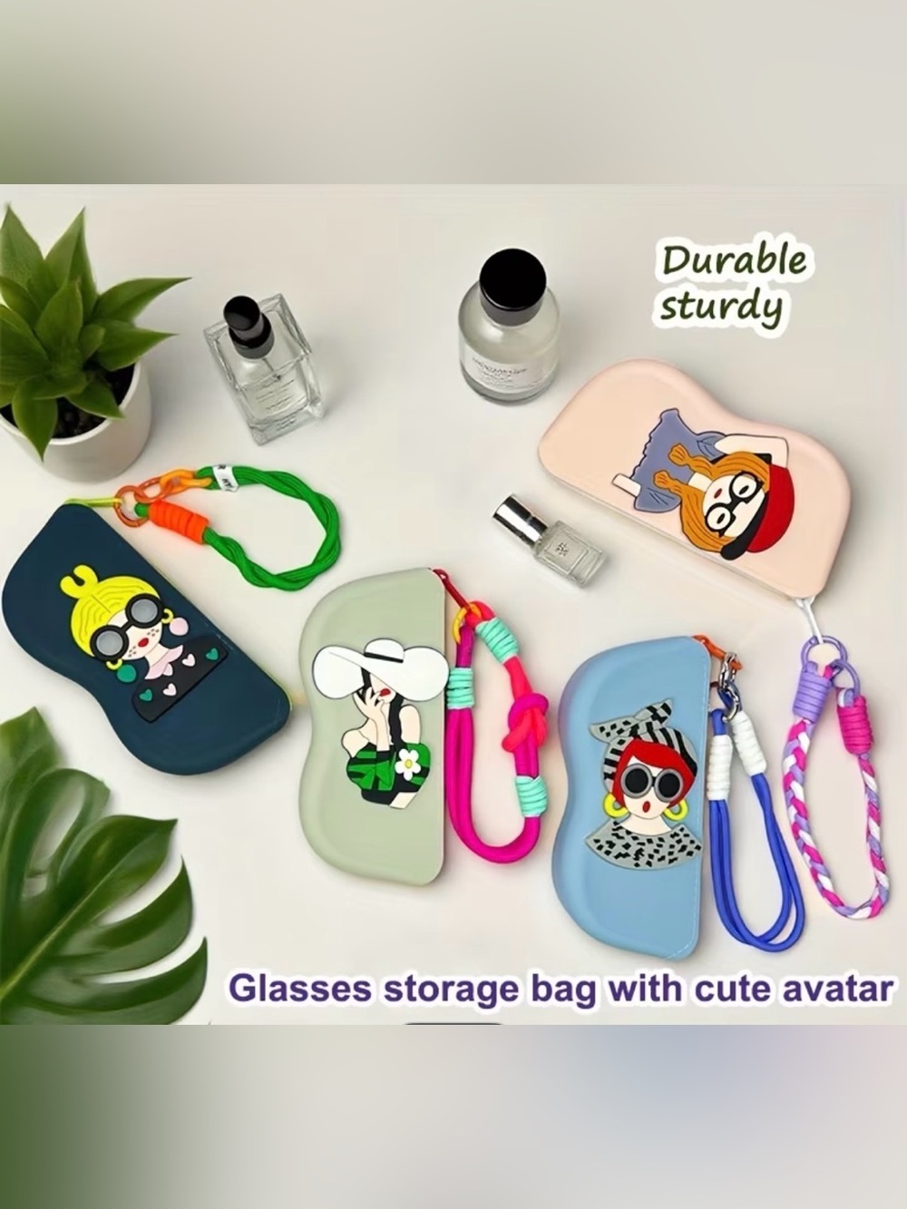 Cute Cartoon Kids Glasses Case with Pink and Blue Options
